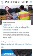 How weser-kurier.de looks like on a mobile device such as an iPhone.
