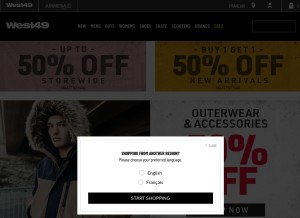 How west49.com looks like on a tablet such as an iPad.