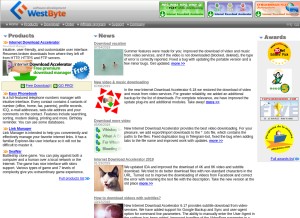 How westbyte.com looks like on a tablet such as an iPad.