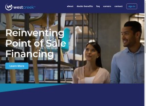 How westcreekfin.com looks like on a tablet such as an iPad.