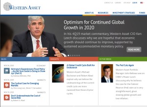 How westernasset.com looks like on a tablet such as an iPad.