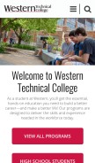 How westerntc.edu looks like on a mobile device such as an iPhone.