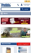 How westfalia.de looks like on a mobile device such as an iPhone.