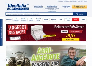 How westfalia.de looks like on a tablet such as an iPad.