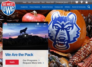 How westga.edu looks like on a tablet such as an iPad.