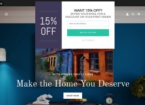 How westhilldecor.com looks like on a tablet such as an iPad.
