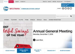 How westmancom.com looks like on a tablet such as an iPad.
