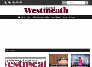 How westmeathindependent.ie looks like on a tablet such as an iPad.