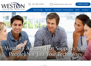 How weston-tech.com looks like on a tablet such as an iPad.