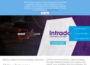 How westuc.com looks like on a tablet such as an iPad.