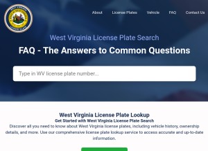How westvirginialicenseplate.com looks like on a tablet such as an iPad.