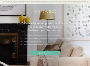 How westwing.fr looks like on a tablet such as an iPad.