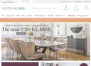 How westwingnow.de looks like on a tablet such as an iPad.