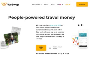 How weswap.com looks like on a tablet such as an iPad.