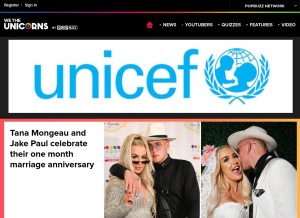 How wetheunicorns.com looks like on a tablet such as an iPad.