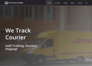 How wetrackcourier.com looks like on a tablet such as an iPad.