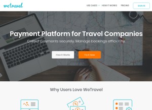 How wetravel.com looks like on a tablet such as an iPad.