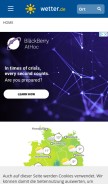 How wetter.de looks like on a mobile device such as an iPhone.