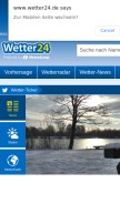 How wetter24.de looks like on a mobile device such as an iPhone.