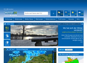 How wetter24.de looks like on a tablet such as an iPad.