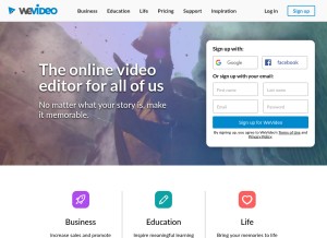 How wevideo.com looks like on a tablet such as an iPad.