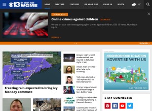 How wgme.com looks like on a tablet such as an iPad.