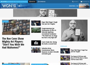 How wgnradio.com looks like on a tablet such as an iPad.