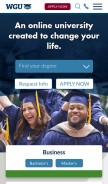 How wgu.edu looks like on a mobile device such as an iPhone.