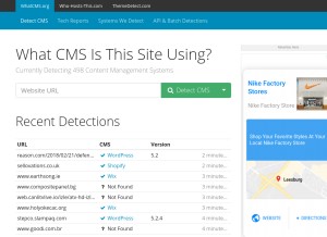 How whatcms.org looks like on a tablet such as an iPad.