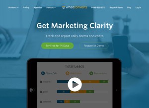 How whatconverts.com looks like on a tablet such as an iPad.