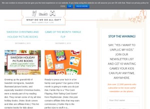 How whatdowedoallday.com looks like on a tablet such as an iPad.
