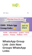 How whatsapp-group-link.com looks like on a mobile device such as an iPhone.