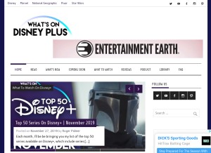 How whatsondisneyplus.com looks like on a tablet such as an iPad.