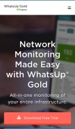 How whatsupgold.com looks like on a mobile device such as an iPhone.