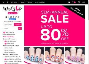 How whatsupnails.com looks like on a tablet such as an iPad.