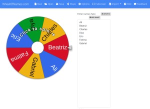 How wheelofnames.com looks like on a tablet such as an iPad.