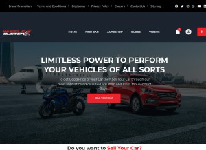 How wheelsbuster.com looks like on a tablet such as an iPad.