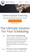 How whentowork.com looks like on a mobile device such as an iPhone.
