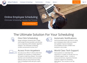 How whentowork.com looks like on a tablet such as an iPad.