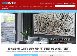 How wherebuyart.com looks like on a tablet such as an iPad.