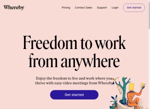 How whereby.com looks like on a tablet such as an iPad.