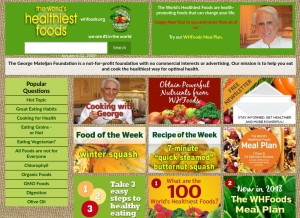 How whfoods.com looks like on a tablet such as an iPad.