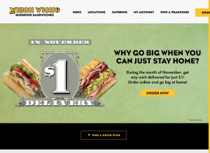 How whichwich.com looks like on a tablet such as an iPad.