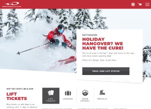 How whistlerblackcomb.com looks like on a tablet such as an iPad.