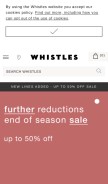 How whistles.com looks like on a mobile device such as an iPhone.