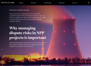 How whitecase.com looks like on a tablet such as an iPad.