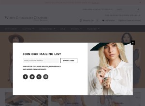 How whitechocolatecouture.com looks like on a tablet such as an iPad.