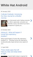 How whitehatandroid.com looks like on a mobile device such as an iPhone.