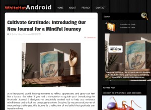 How whitehatandroid.com looks like on a tablet such as an iPad.