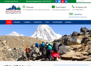 How whitehilladventure.com looks like on a tablet such as an iPad.